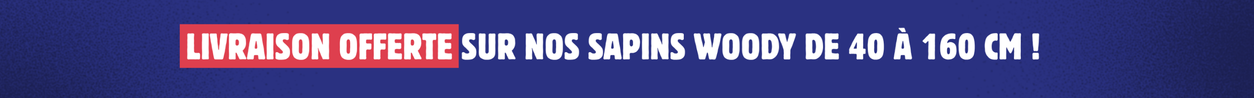 Livraison offerte sur nos sapins Woody de 40 à 160cm !
